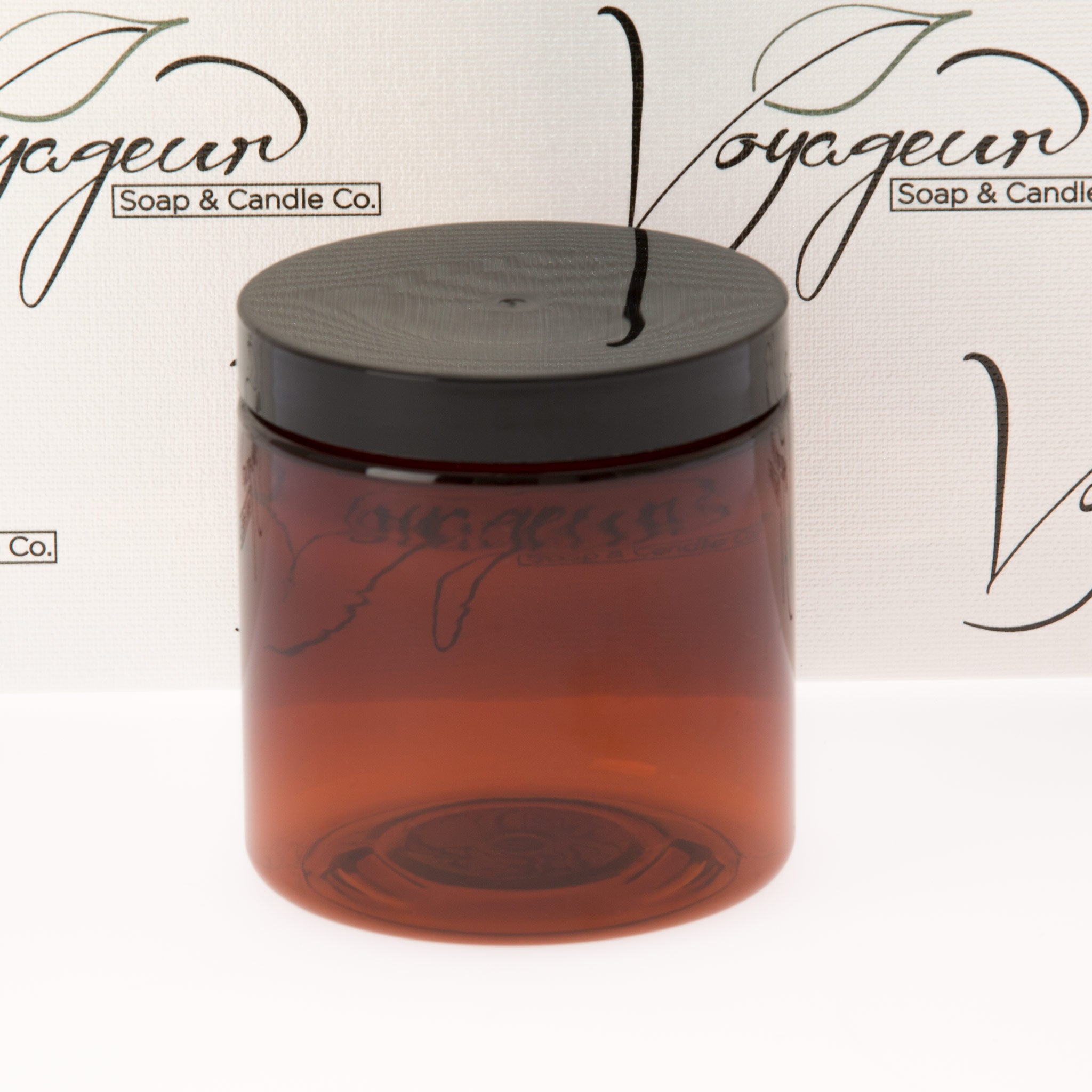 http://www.voyageursoapandcandle.com/cdn/shop/products/8oz-SS-Amber-Plastic-Jar-with-70-400-Black-FG-alt.jpg?v=1555192885