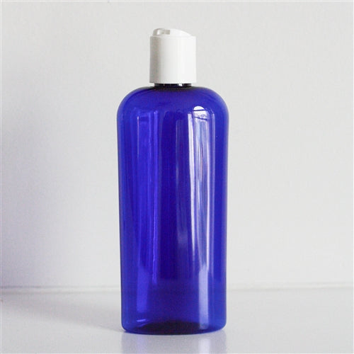 8 oz. Cobalt Blue PET Cosmo Bottle with 24/410 Neck (Cap Sold