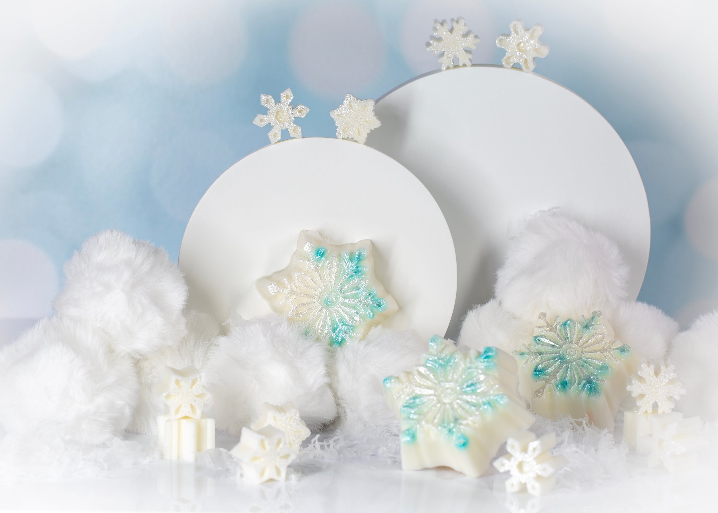 Glittery Snowflake Melt and Pour Soaps