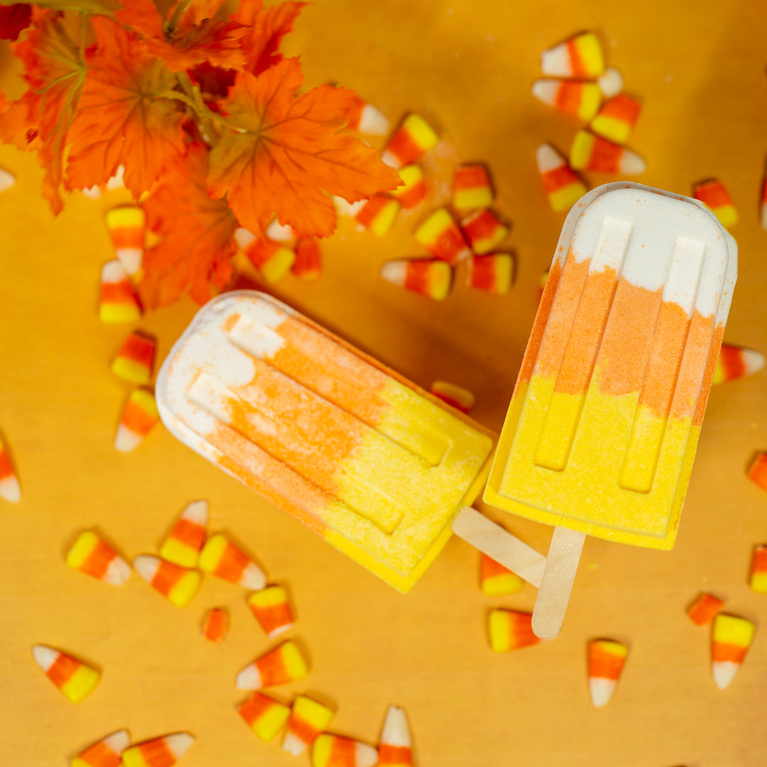 Candy Corn Popsicle Bath Bombs