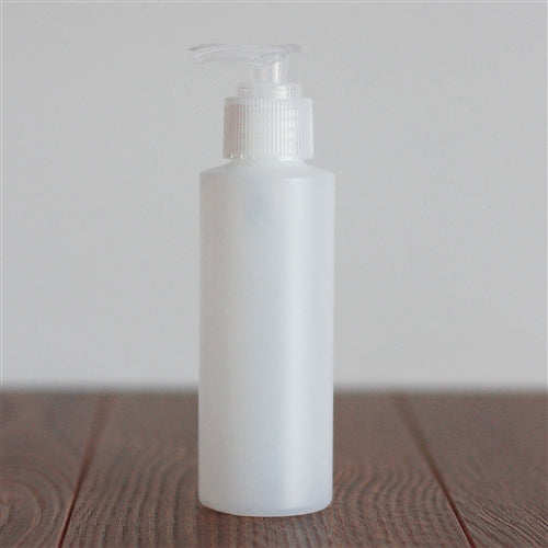 120 ml Natural HDPE Cylinder with Pump - Natural