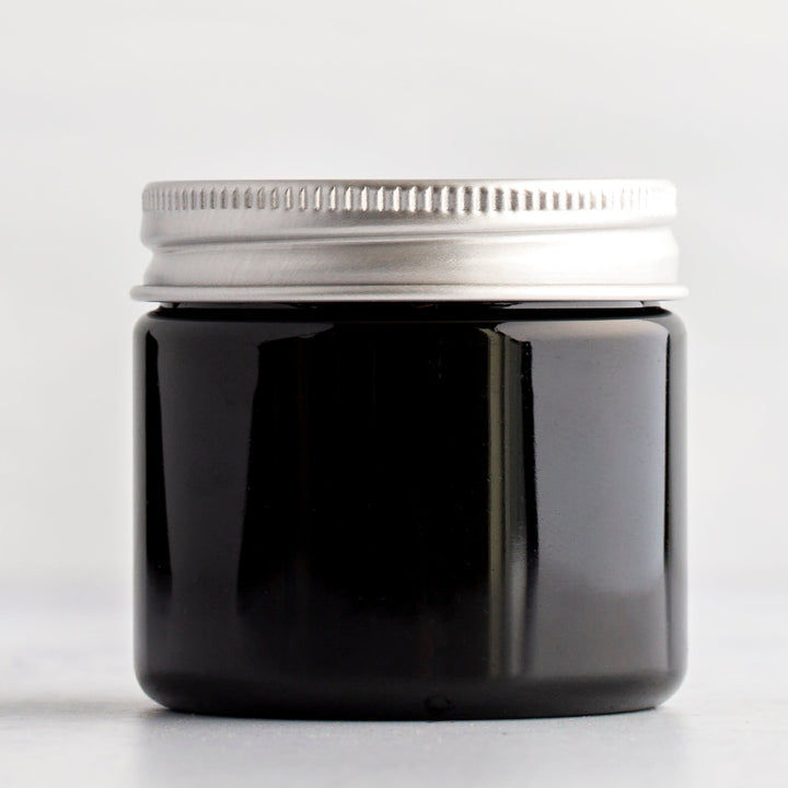 2 oz Black Straight Sided Jar with 48-400 Neck