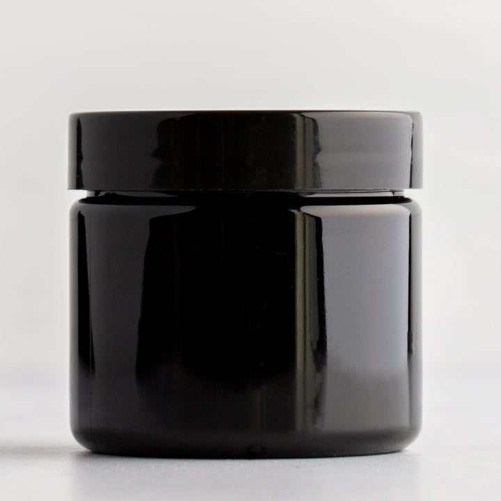 2 oz Black Straight Sided Jar with 48-400 Neck