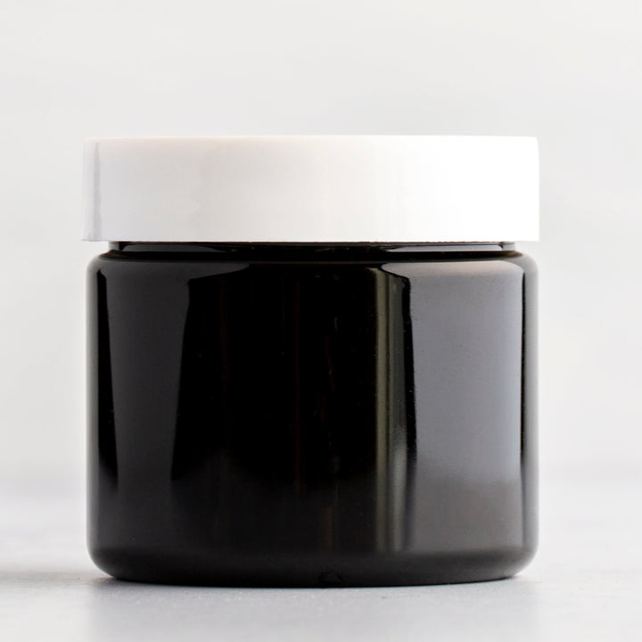 2 oz Black Jar with White Gloss Cap