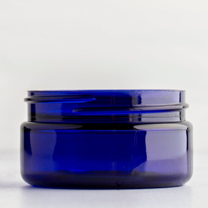 2 oz Blue Shallow Jar with 58-400 Neck