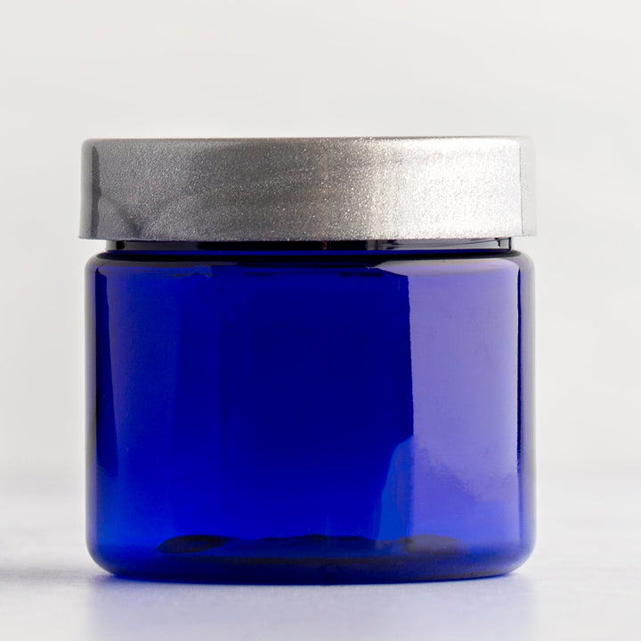 2 oz Blue Straight Sided Jar with 48-400 Neck