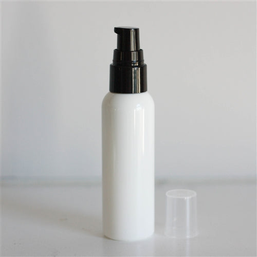 2 oz White Bullet Bottle with Treatment Pump - Black