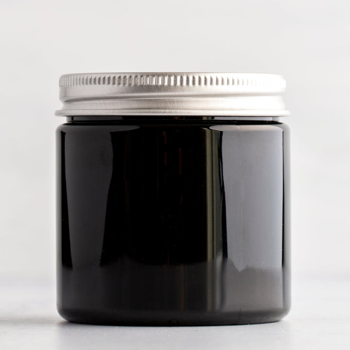 4oz Black Plastic Jar with Aluminum Cap