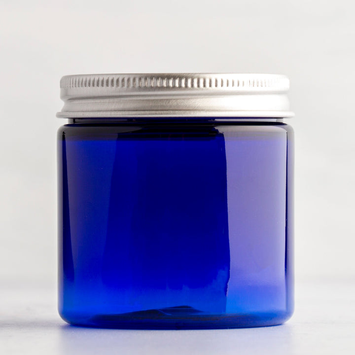 4 oz Blue Straight Sided Jar with 58-400 Neck