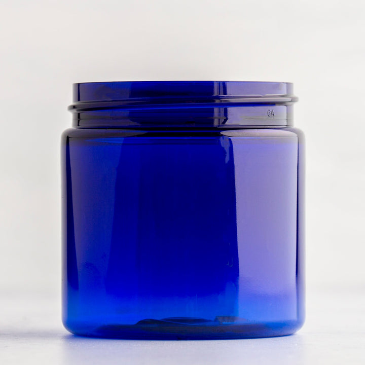 4 oz Blue Straight Sided Jar with 58-400 Neck