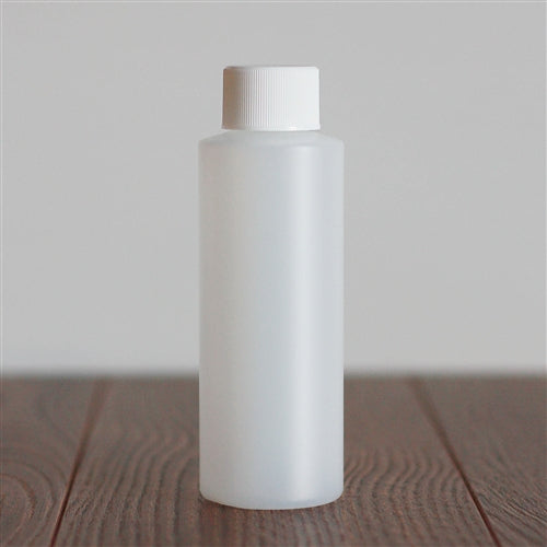 120 ml Natural HDPE Cylinder with White Rib Cap