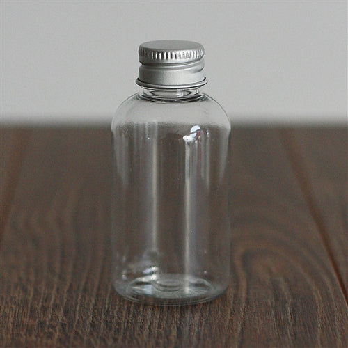 2 oz Clear PET Boston Round with Aluminum Cap