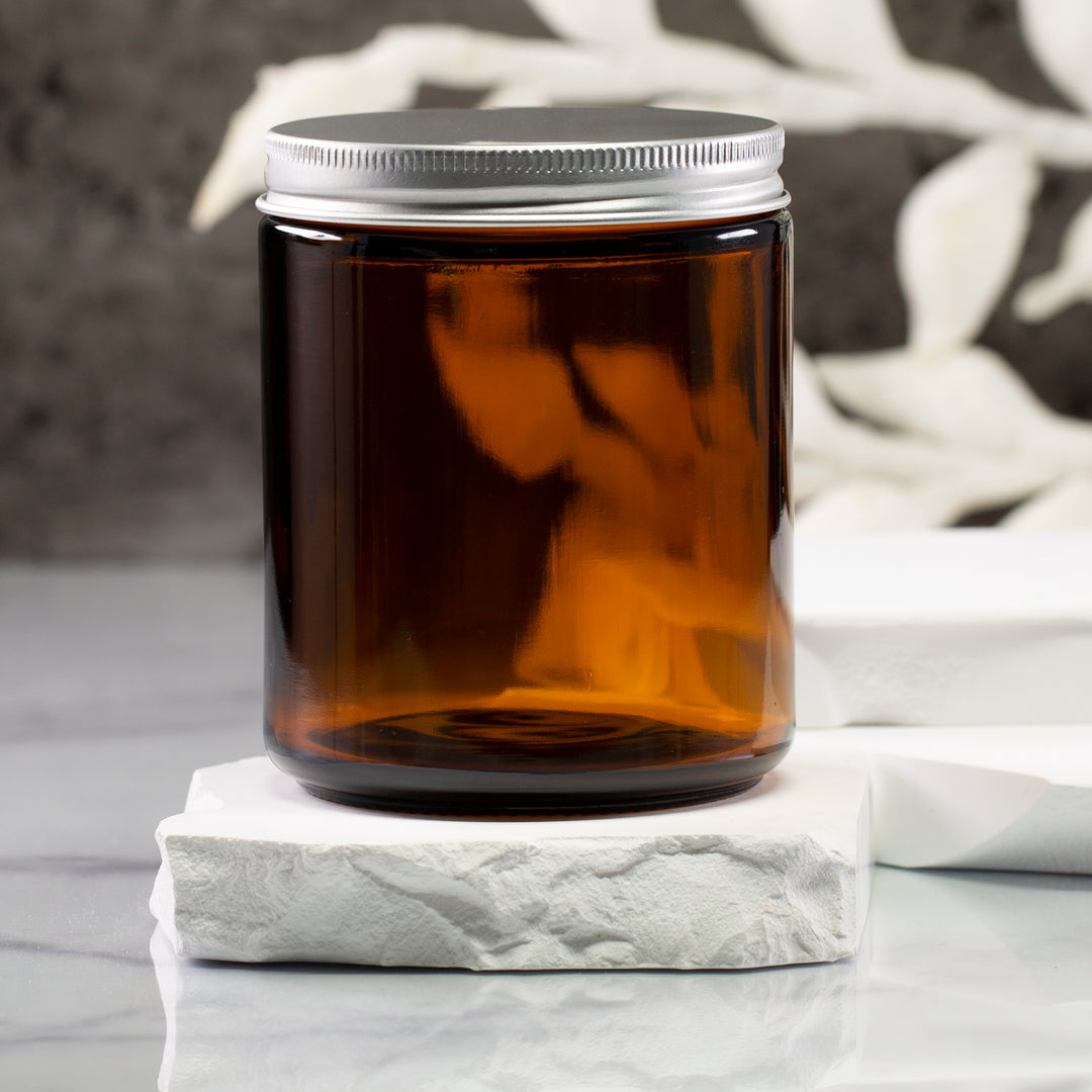 8 oz Amber Glass Jar with 70-400 Neck