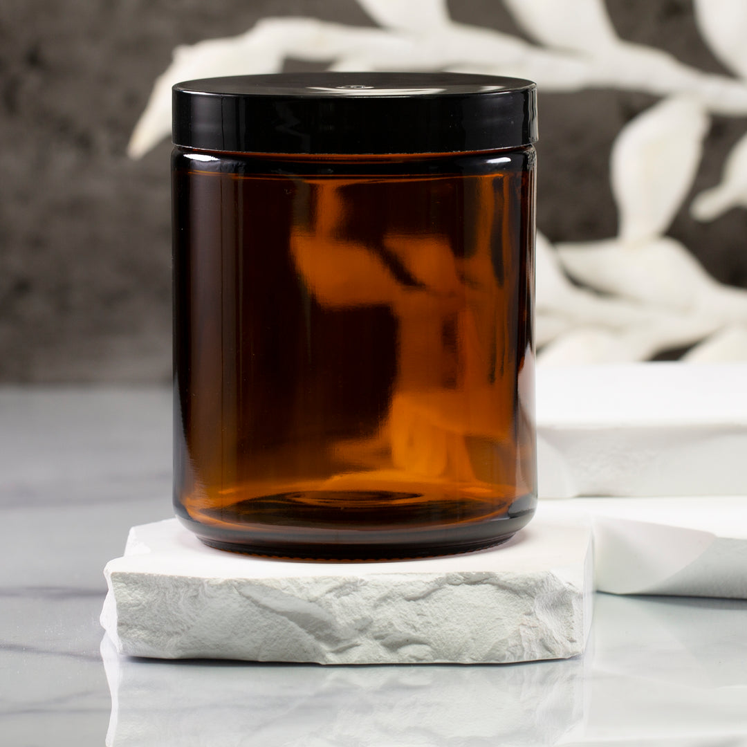 8 oz Amber Glass Jar with 70-400 Neck