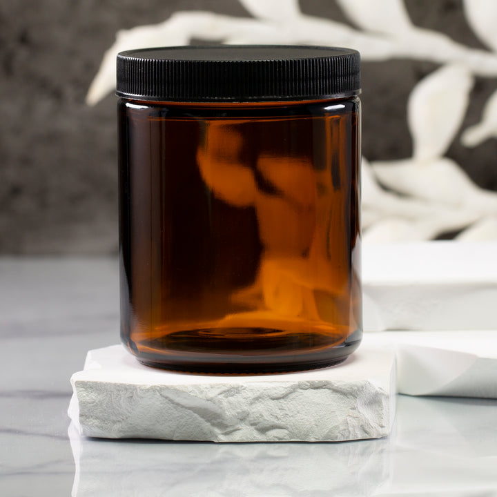 8 oz Amber Glass Jar with 70-400 Neck