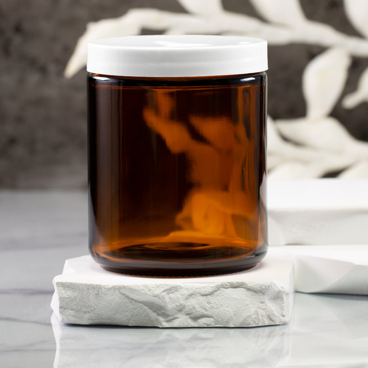 8 oz Amber Glass Jar with 70-400 Neck