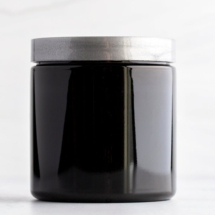 8 oz Black Straight Sided Jar with 70-400 Neck