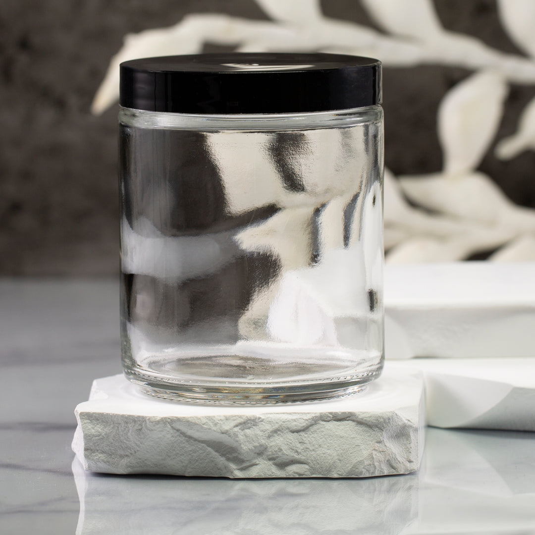 8 oz Clear Glass Jar with 70-400 Neck