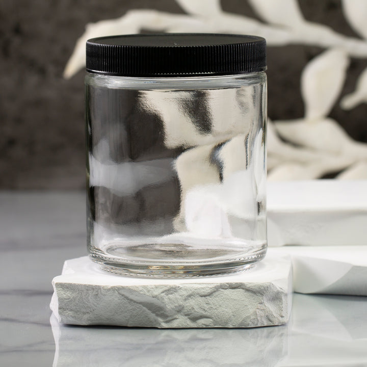 8 oz Clear Glass Jar with 70-400 Neck