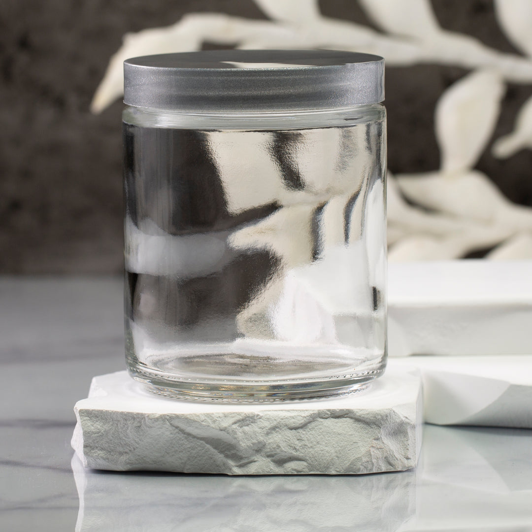 8 oz Clear Glass Jar with 70-400 Neck