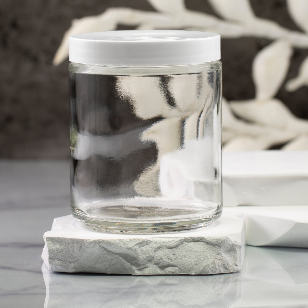 8 oz Clear Glass Jar with 70-400 Neck