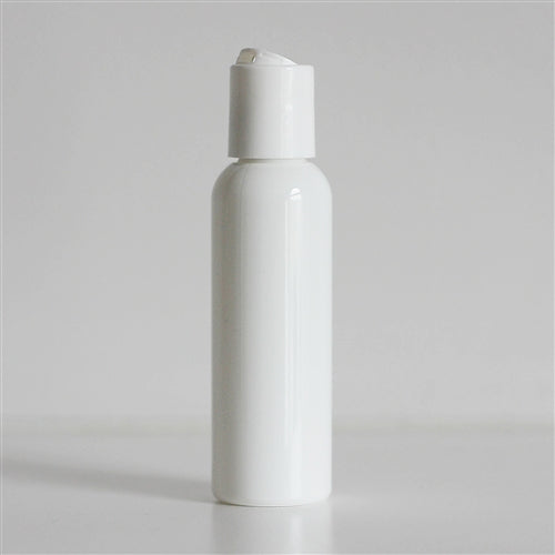 2 oz White Bullet Bottle with Disc Cap - White