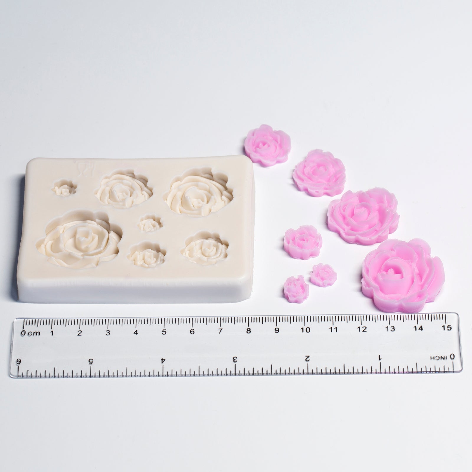 Roses Embed Silicone Mold - 6 Cavity