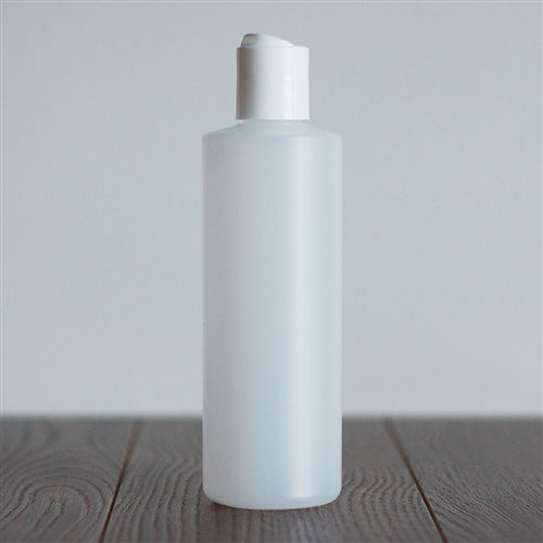 250 ml Natural HDPE Cylinder with Disc Cap - White