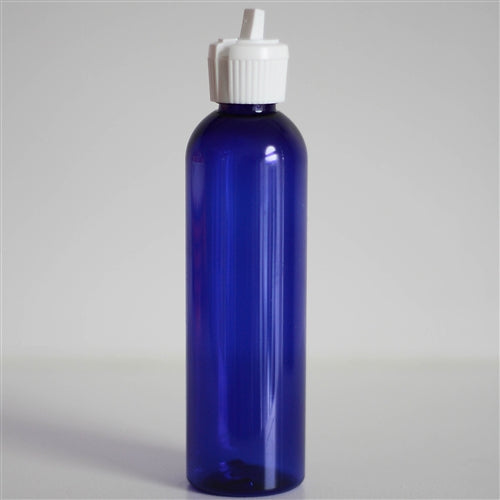 4 oz Blue PET Bullet with White Turret Cap