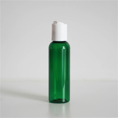 2 oz Green PET Bullet with Disc Cap - White