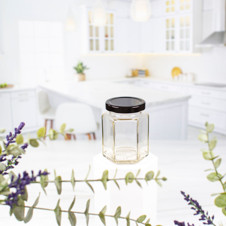 190 ml Hexagon Glass Jar with 58mm Neck