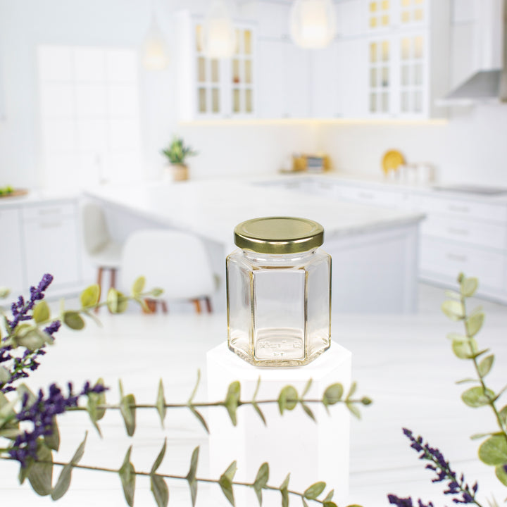 190 ml Hexagon Glass Jar with 58mm Neck