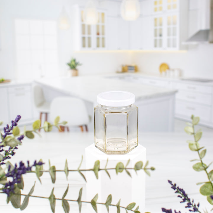 190 ml Hexagon Glass Jar with 58mm Neck