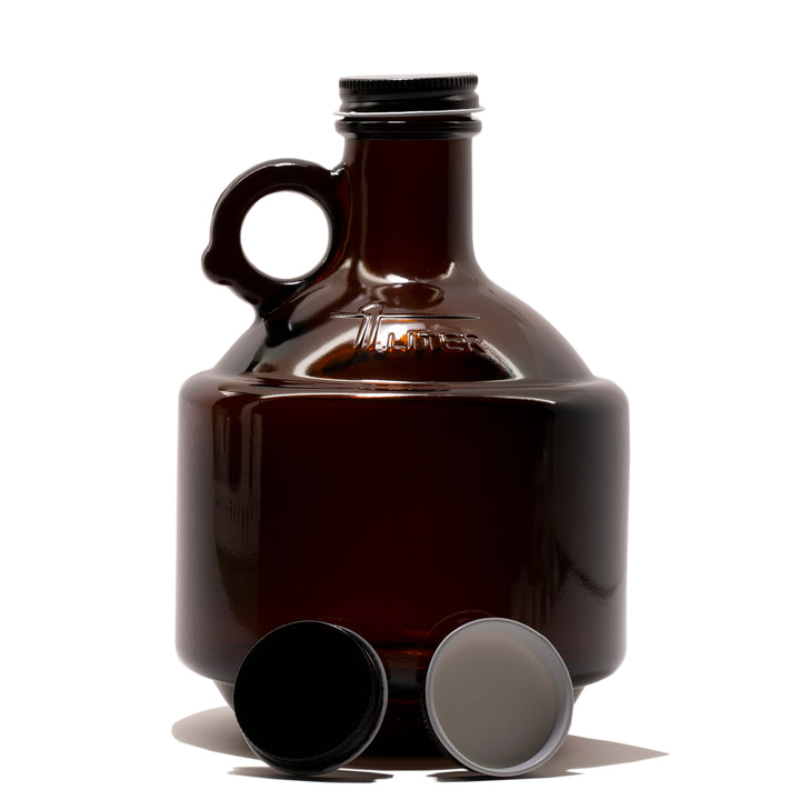 1 Litre / 32 fl. oz. Amber Glass Growler Bottle with 38-400 Neck