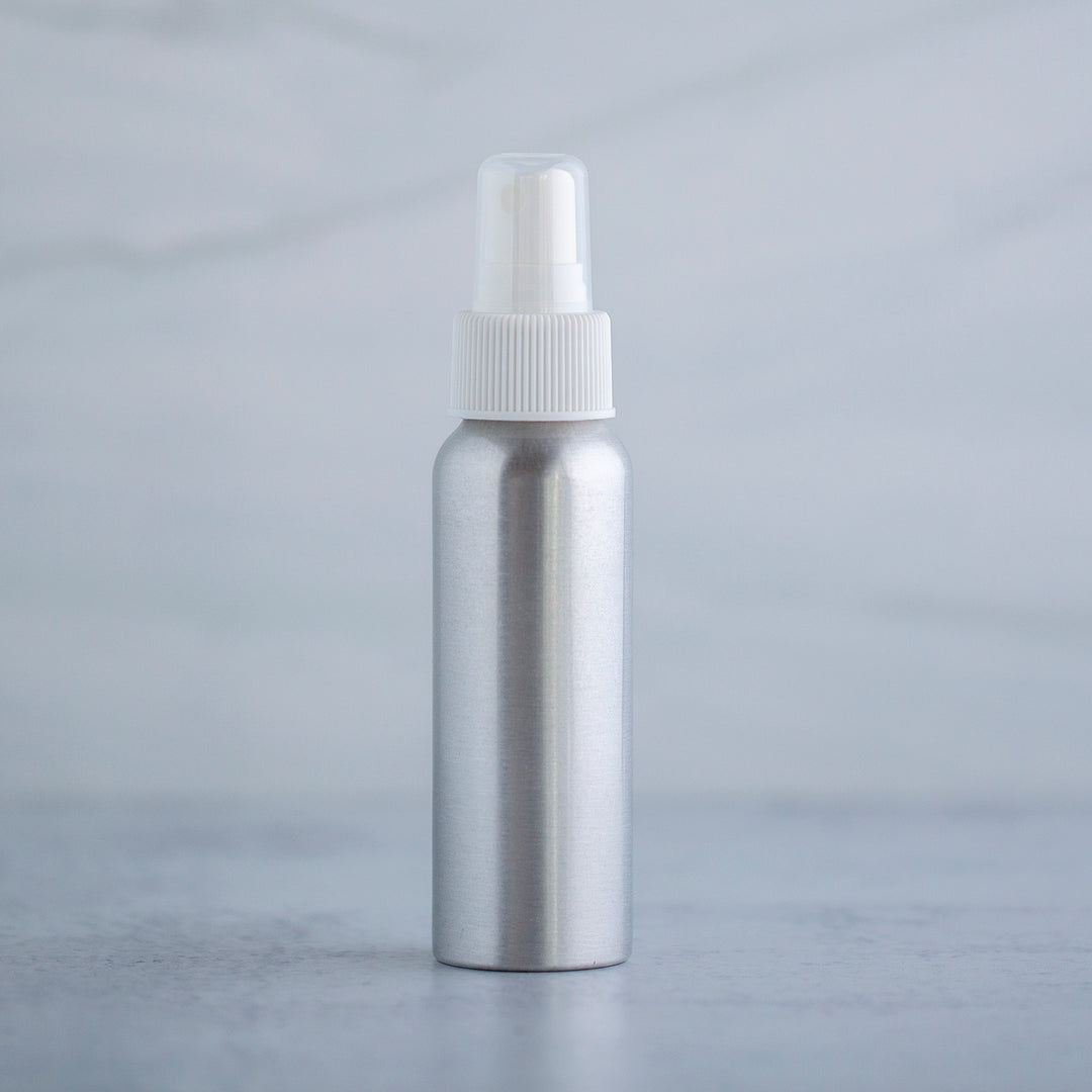 80 ml Aluminum Bottle with White Mister