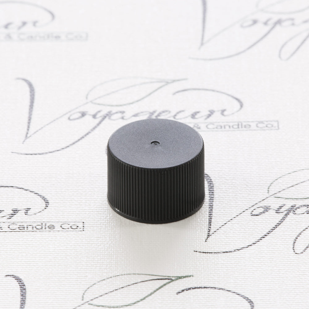 24-410 Black Ribbed Screw Cap