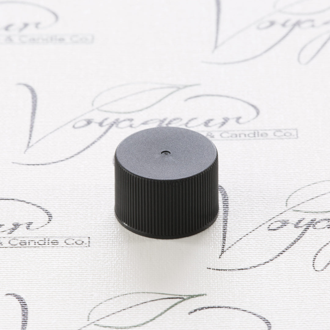 24-410 Black Ribbed Screw Cap