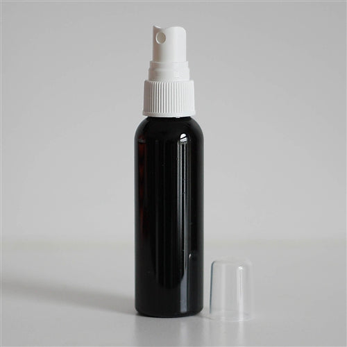 2 oz Black PET Bullet with Mister - White