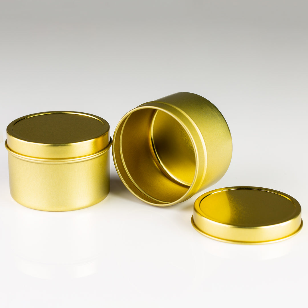 4oz Gold Deep Seamless Metal Tins