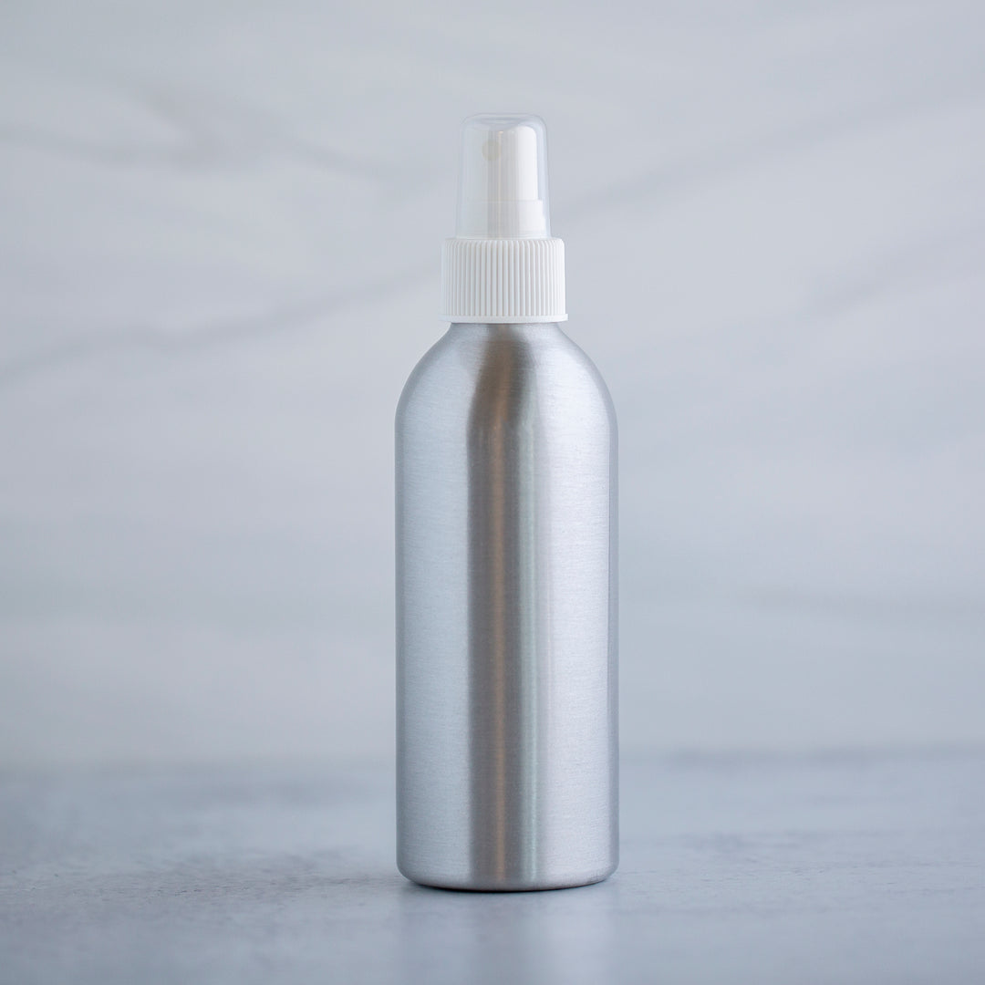 180 ml Aluminum Bottle with White Mister