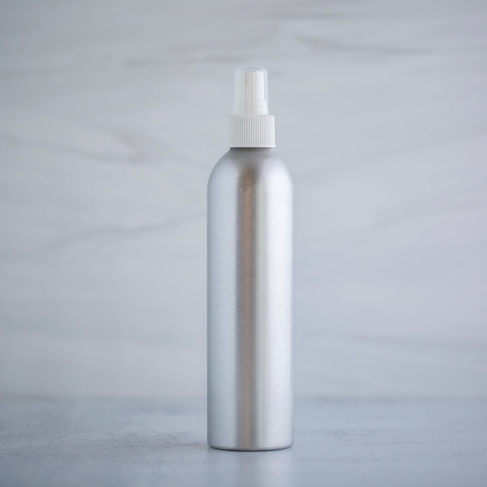 240 ml Aluminum Bottle with White Mister