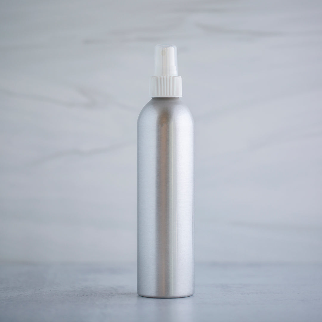 240 ml Aluminum Bottle with White Mister