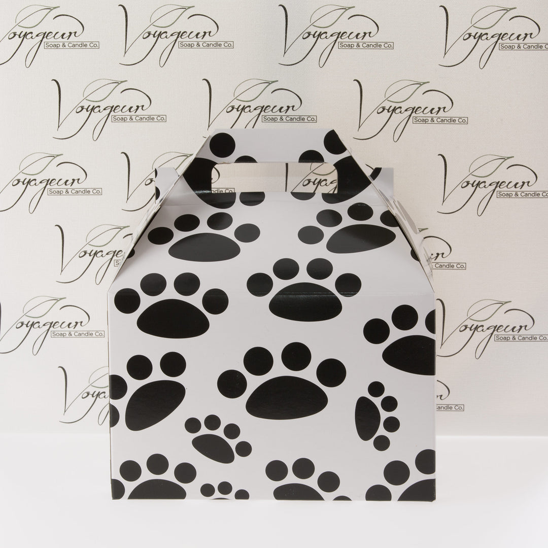 White Gable Box with Paw Prints