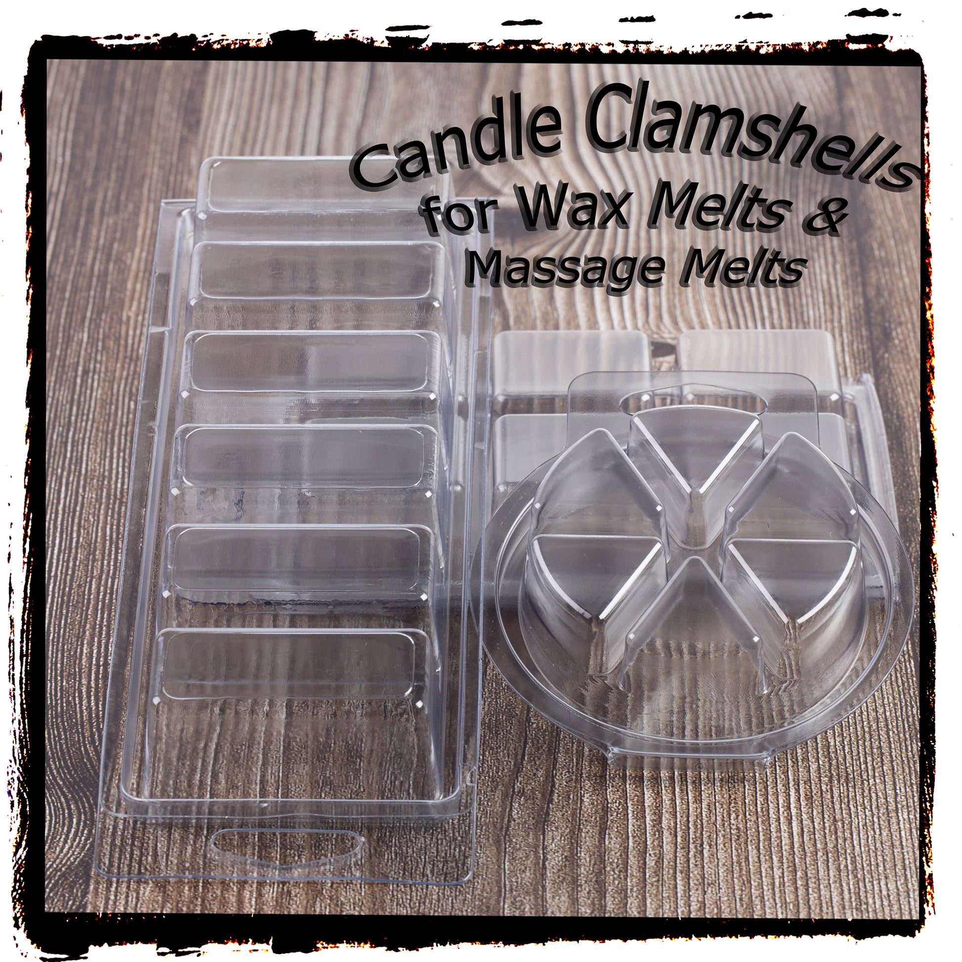 MILIVIXAY 50 Packs Pentacle Shape Clamshells for Tarts Wax Melts-Wax Melt  Containers-6 Cavity Clear Empty Plastic Wax Melt Molds.