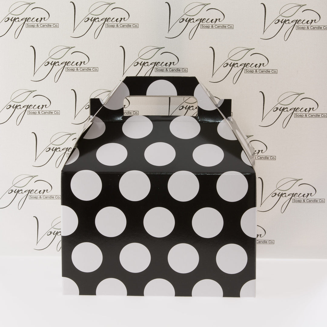 Black Gable Box with White Polka Dots