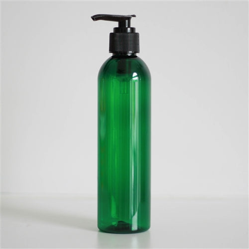 8 oz Green PET Bullet with Pump - Black