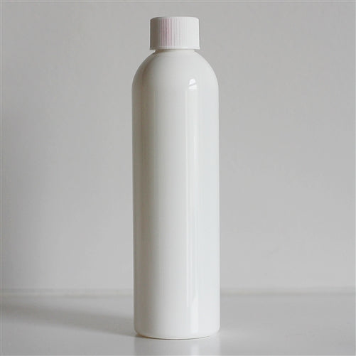 8 oz White Bullet Bottle with White Screw Cap