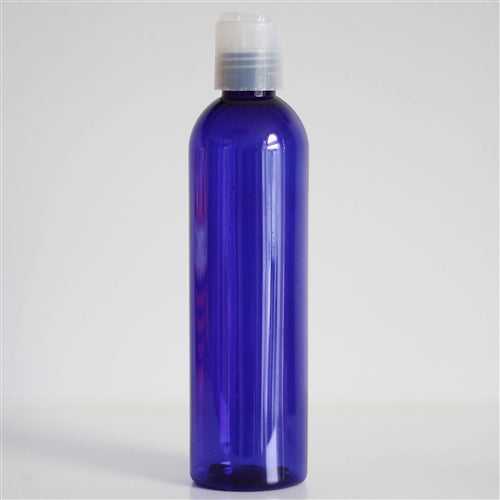 8 oz Blue PET Bullet with Disc Cap - Natural